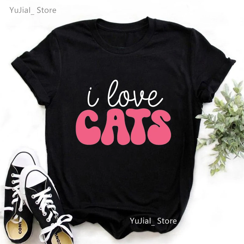 

I Love Cats T Shirt Women My Dog Is My Best Friend Letter Printed Tshirt Girls Summer Short Sleeve T-Shirt Female Streetwear