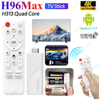 New H96Max TV Stick 4K Smart TV Box Bluetooth Mini TV Stick 2GB 8GB/16GB Android TV Stick Allwinner H313 Quad Core with Remote