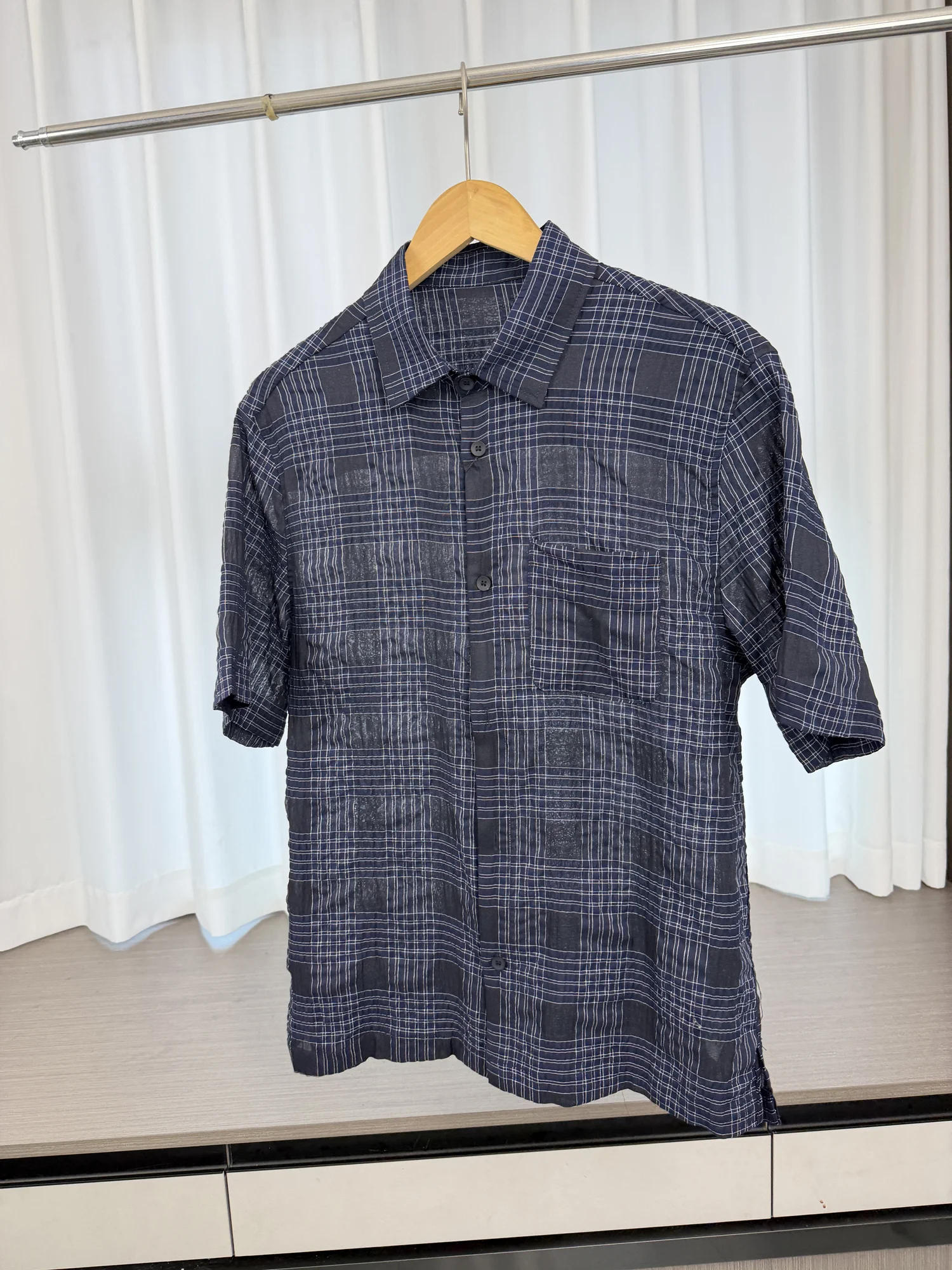 Retro Filter Built-In Comfortable Men's Summer Casual Striped Short Sleeve Shirt Breathable Fashion Urban Style Youth Wear