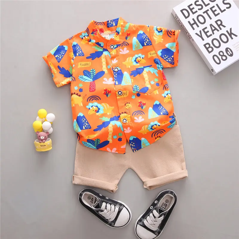 New Children Casual Clothes Suit New Summer Kids Boys Girls Printe Shirt Shorts 2Pcs/Set Baby Toddler Clothing Infant 0-4 YEARS