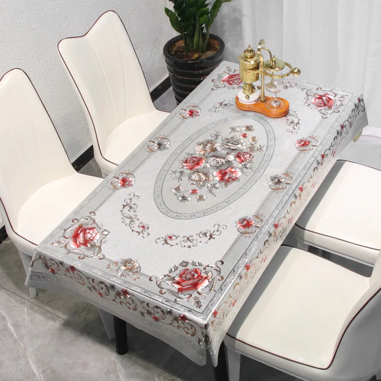 

European and America Ins Gilded Tablecloth, Waterproof and Oil-proof, PVC Round Table, Lace Printing, Stall Supply