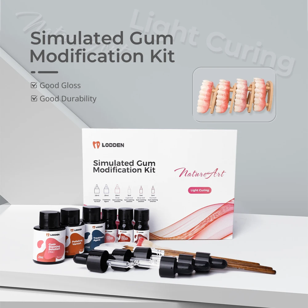 Lodden Dental Light Curing Stain Glaze Dental Lab Polymerised Porcelain Staining Temporary Polymer-based Crown Bridge Materials
