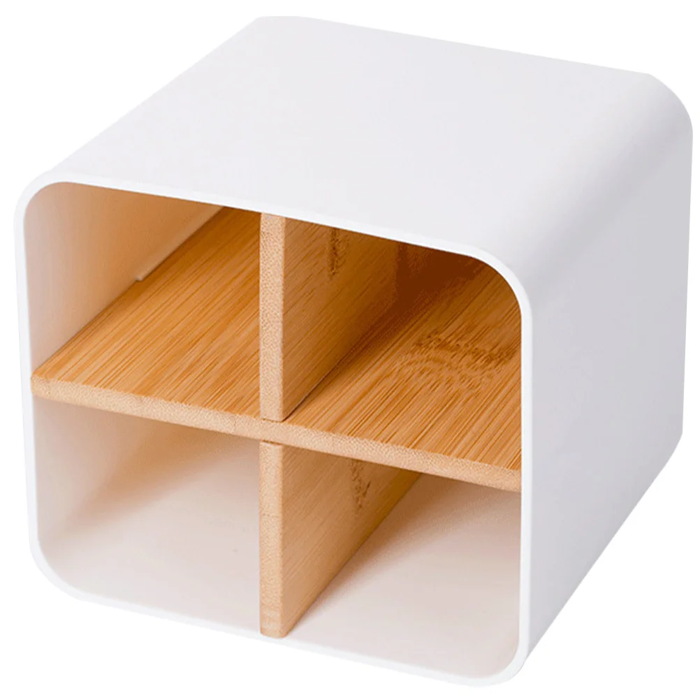 Suporte para pincéis de maquiagem, suporte para caneta de mesa, 4 grades, organizador de pincéis resistente, organizador de mesa para escritório doméstico