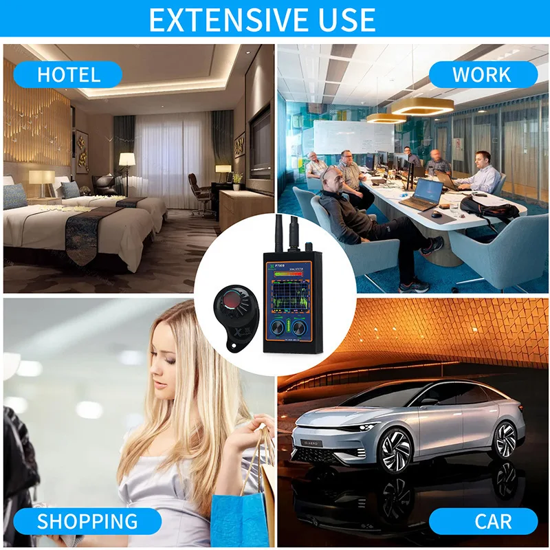 Field RF Detector for Car GPS Tracker Finder Hidden Camera Bug Wireless Eavesdropping Device Privacy Guard Security Scanner