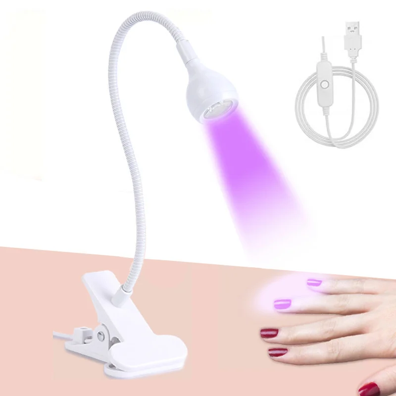 LED Tisch lampe Nachtlicht Schwanenhals Nagel lampe UV härtbare violette Lampe Handy Reparatur lampe USB Clip Lampe Schlafsaal Lampe