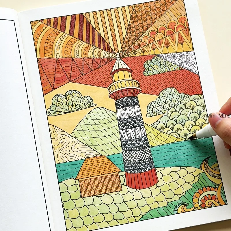 An Adult Decompression Sketchbook With Colored Graffiti Art, Animal/Landscape/Flower Themes, Artistic And Creative Gifts
