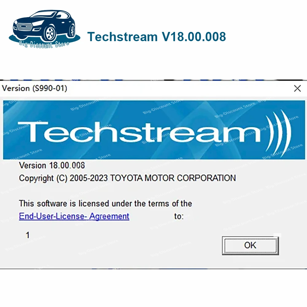 Newest Version 2023 FOR TOYOTA TIS Techstream 18.00.008 Software CD USB and Active Code Work with MINIVCI OTC Scanner