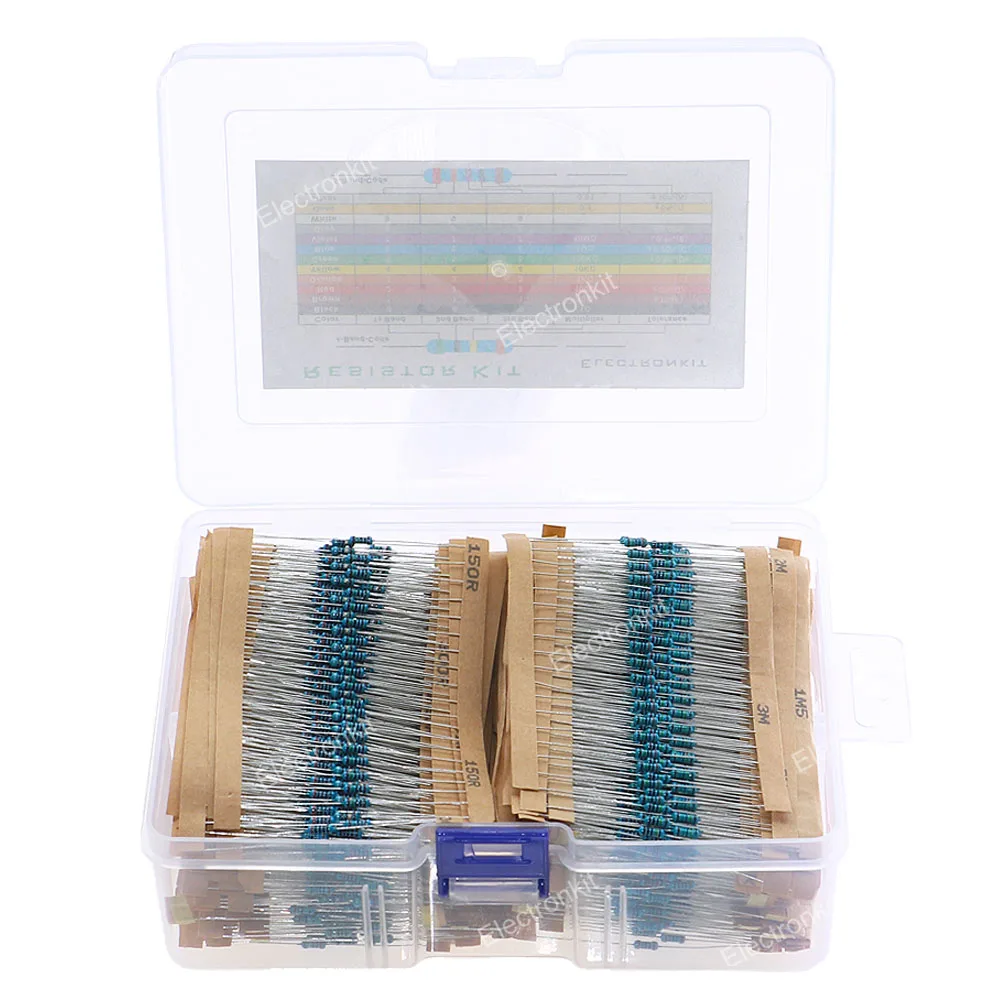 2600Pcs 130-types 1/4W 0.25W 1% Fixed Color Ring Resistor Assorted Kit
