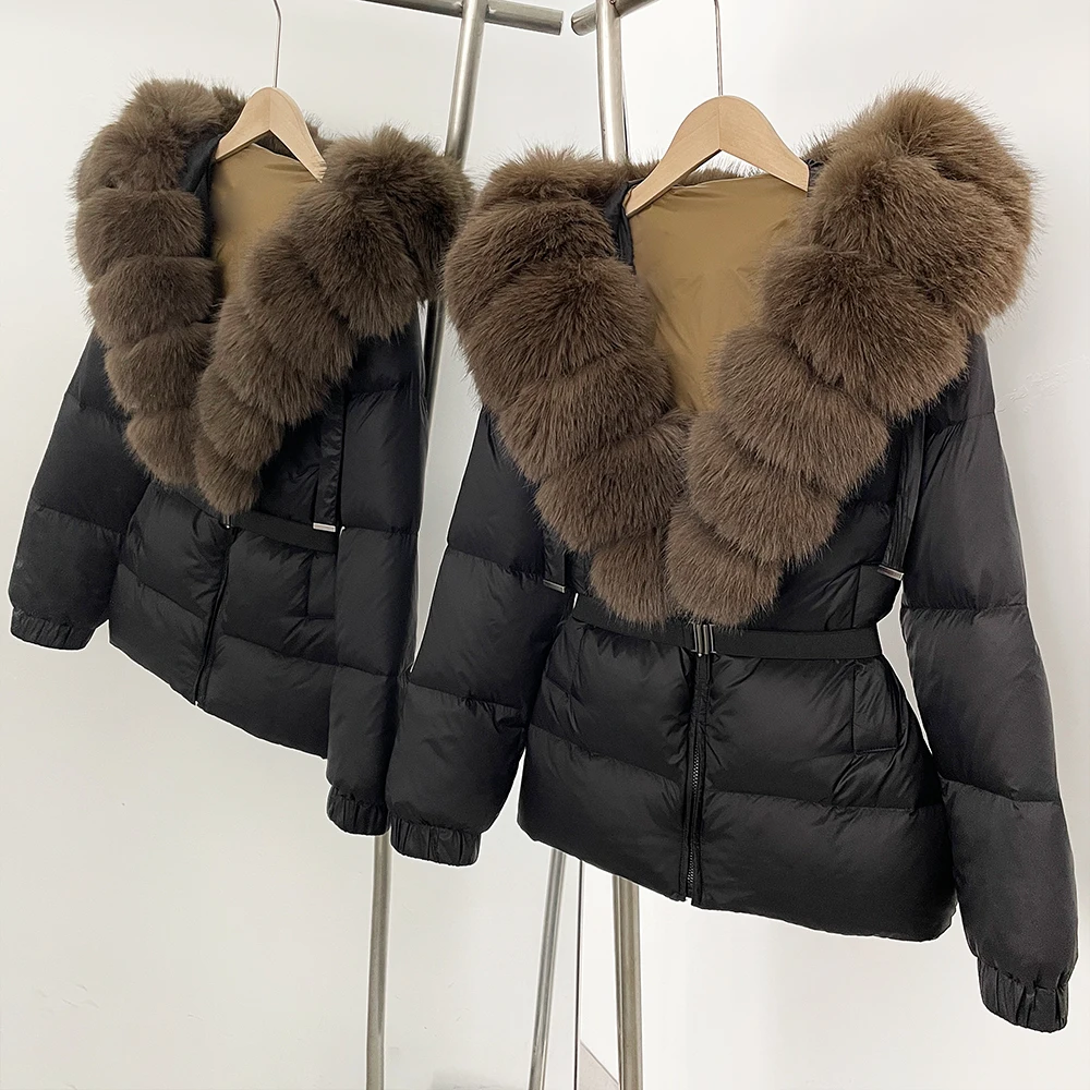 Casacos de inverno das mulheres jaqueta com capuz leve acolchoado feminino premium casaco de pele do falso outerwear jaqueta mulher inverno