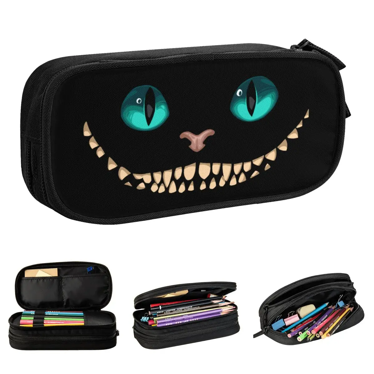 Cheshire Cat Pencil Cases Cute Pen Box Bag Student Big Capacity School Supplies Gift Pencil Box