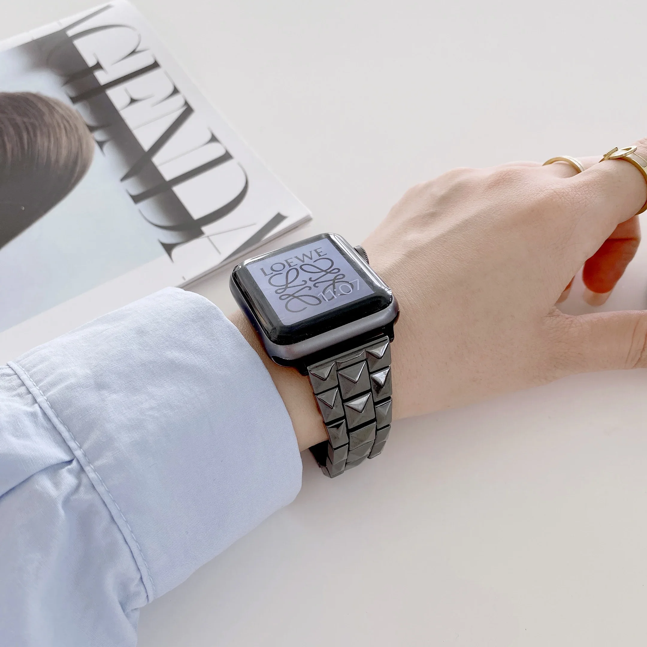 Pulseira de cerâmica para apple watch ultra 49mm 10 42mm 46mm pulseira de substituição de alta qualidade para iwatch 9 8 7 6 5 se 45mm 41mm 44mm 40mm