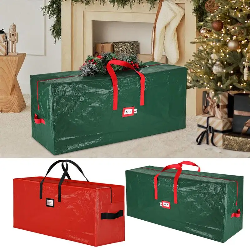 Christmas Tree Storage Bag Zipper Storage Container For Christmas Tree Christmas Decoration Organizer With Handles For Christmas