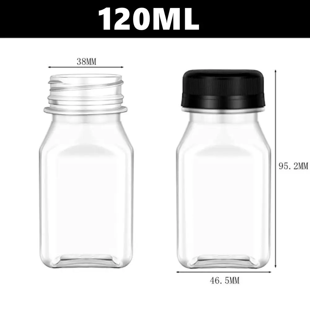 透明プラスチックジュースボトル,4個,120ml,150ml, 4個