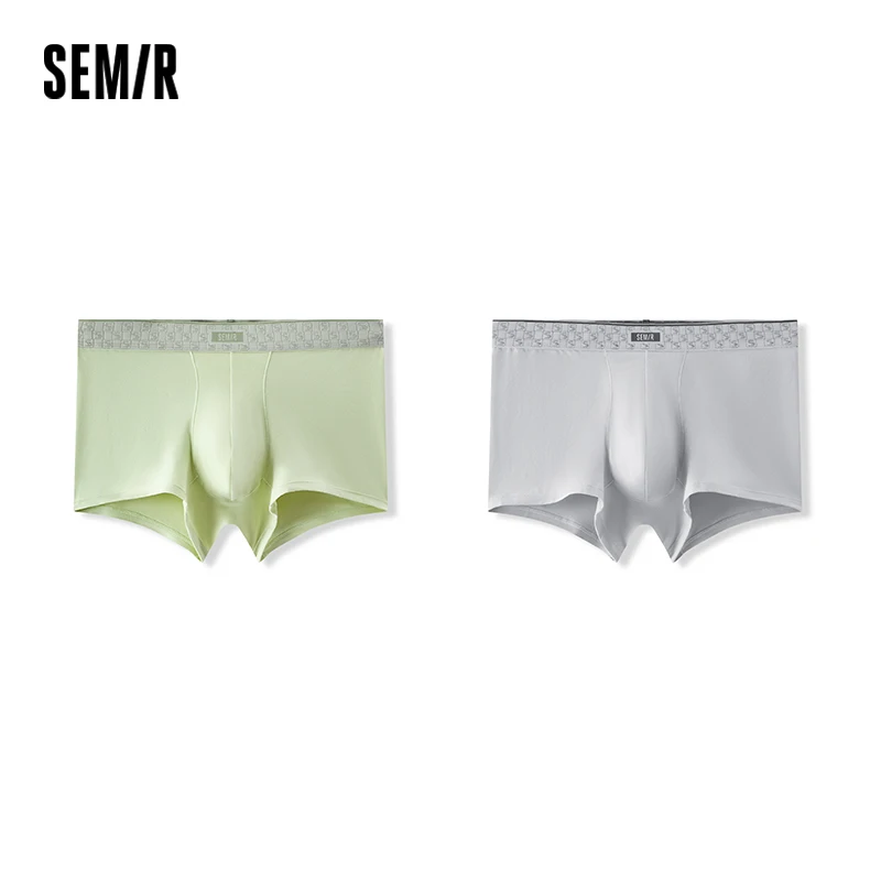 Semir Men Boxer Briefs Antibacterial Fabric Knit Texture Soft Touch Mid Rise Classic Fit 2026 Autumn Everyday Comfort