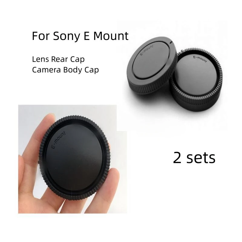 2 PCS Rear Lens Cover+Body Cap Anti-dust Protection Plastic Black sony E mount a5100 A6000 a6300 a6500 NEXC3 5 5N 6 7 A7 A7II