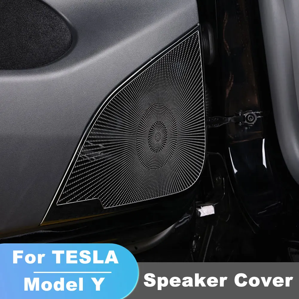 

Чехол для автомобильного аудиодинамика Tesla Model Y 20-23, интерьерная отделка, наклейка, крышка для громкоговорителя под сиденьем, вентиляционная отделка