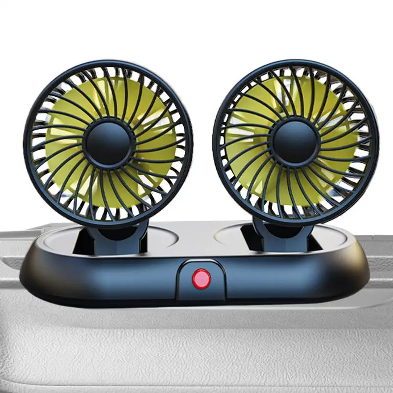

Portable Car Fan 3 Speeds Dashboard Double Head Cooler Electric 3-Speed Double Head Low Noise Strong Dashboard Cooling Fans