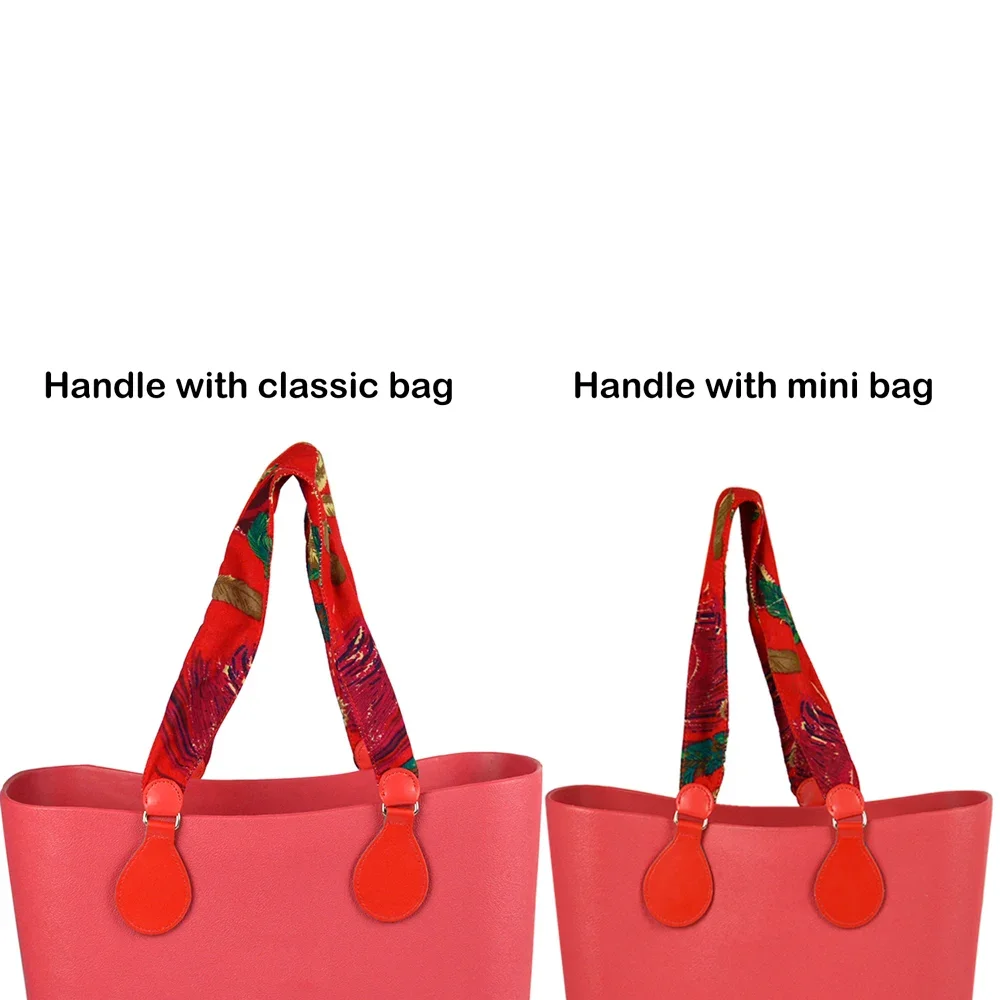 New 1 Pair Soft Floral Fabric Handle with Drop End for Bag O Bag Handles for EVA Obag Handbag Women\'s Bags