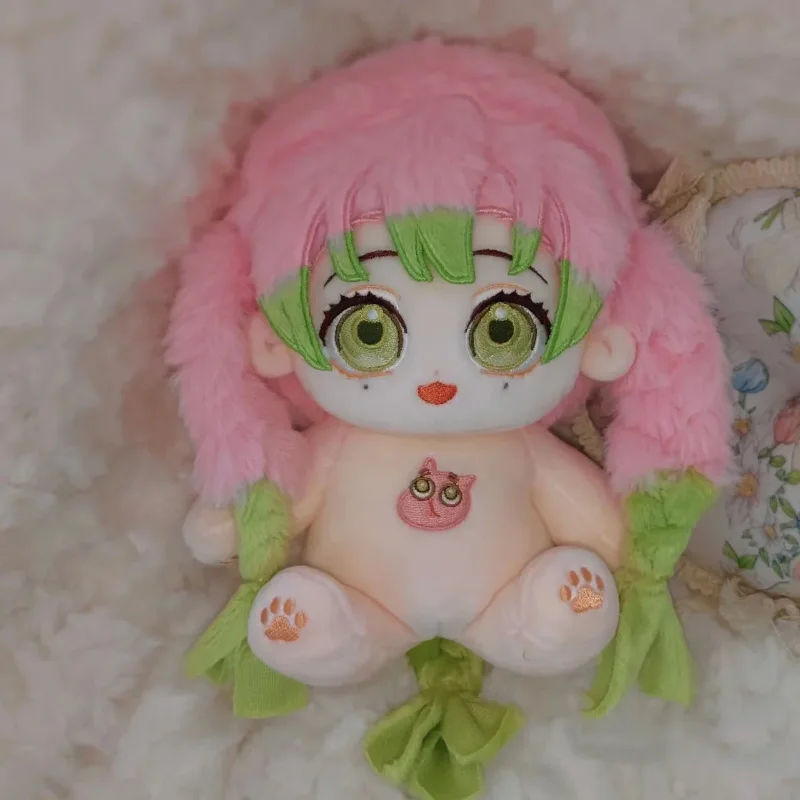 Poupée en coton Demon Slayer Kanroji Mitsuri, 20cm, Kawaii Iguro Obanai, Cosplay Anime Kimetsu No Yaiba, marionnette en peluche, jouets cadeaux pour Fans