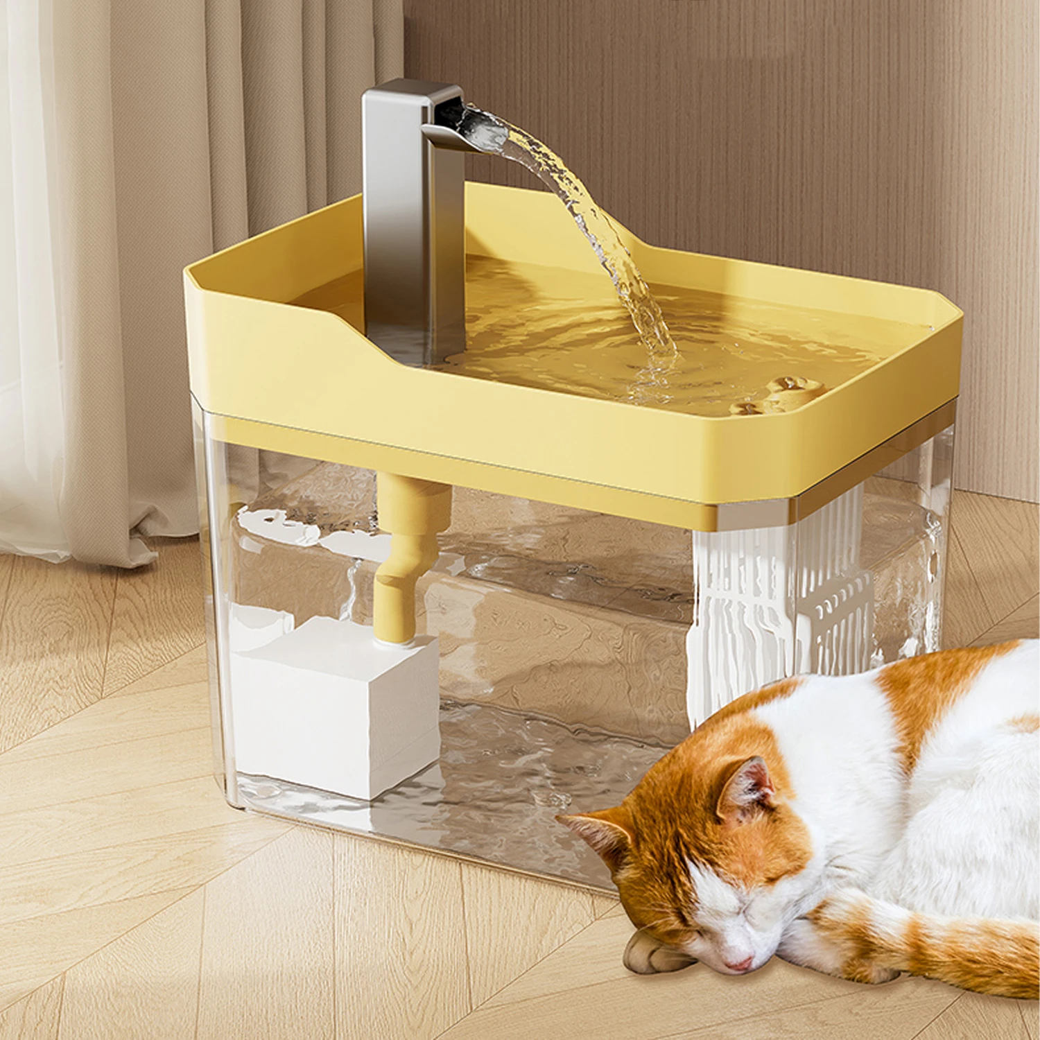 USB Cat Water Dispenser with Pump Water Filter Silent Anti-Dry Burning Automatic Recirculating Pet Live Water Flow Drinker