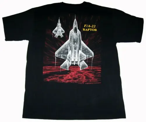 Vintage F-22 Raptor Stealth Fighter Line Drawing T-Shirt. Summer Cotton Short Sleeve O-Neck Mens T Shirt New S-3XL