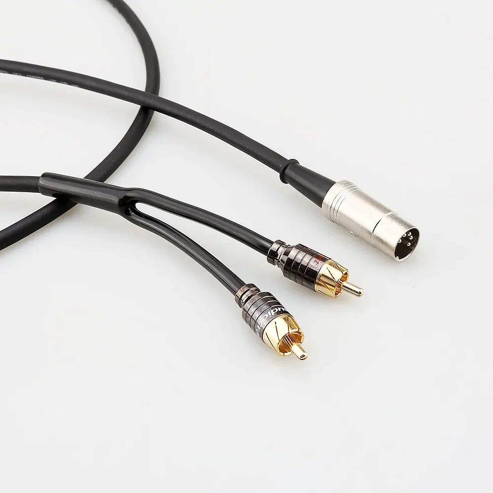 A53 HIFI OFC Copper Audio Phono Cable with 5 pin DIN Male Connector to Dual RCA Plugs Audio Signal Cable For Naim Quad