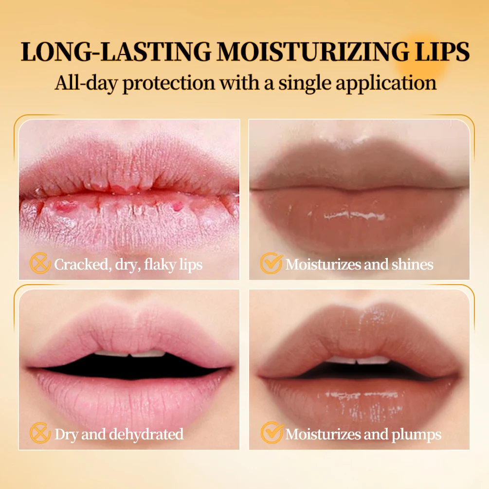 QIBEST bálsamo labial transparente Natural, lápiz labial hidratante de miel, bálsamo labial teñido, bálsamo labial suave que mejora el cuidado de los labios del Color Natural