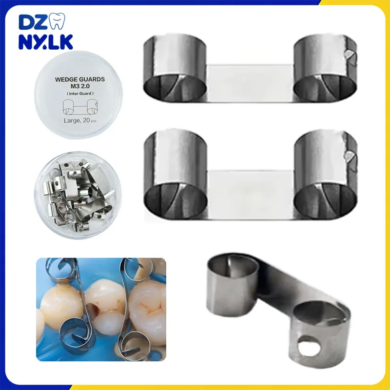 

20Pcs/Box Dental Wedge Guard Adjacent Tooth Protection Matrix Inner Guard Baffle Matrix Sectional Matrix System 4/5.5mm Dentist