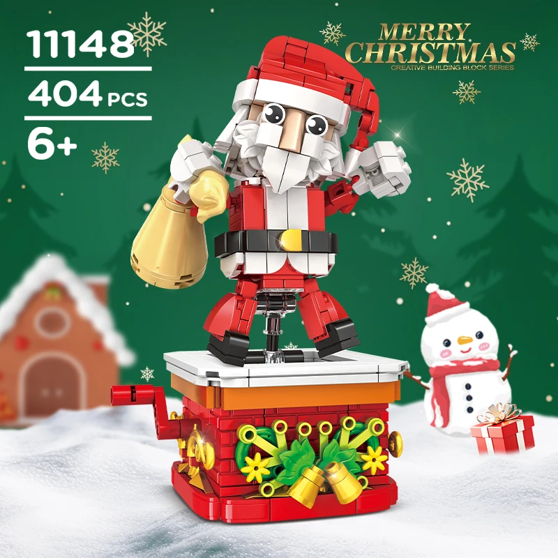 Blocs de construction mobiles de noël, 404 pièces, briques pour amis, jouets de décoration pour enfants, cadeaux de noël