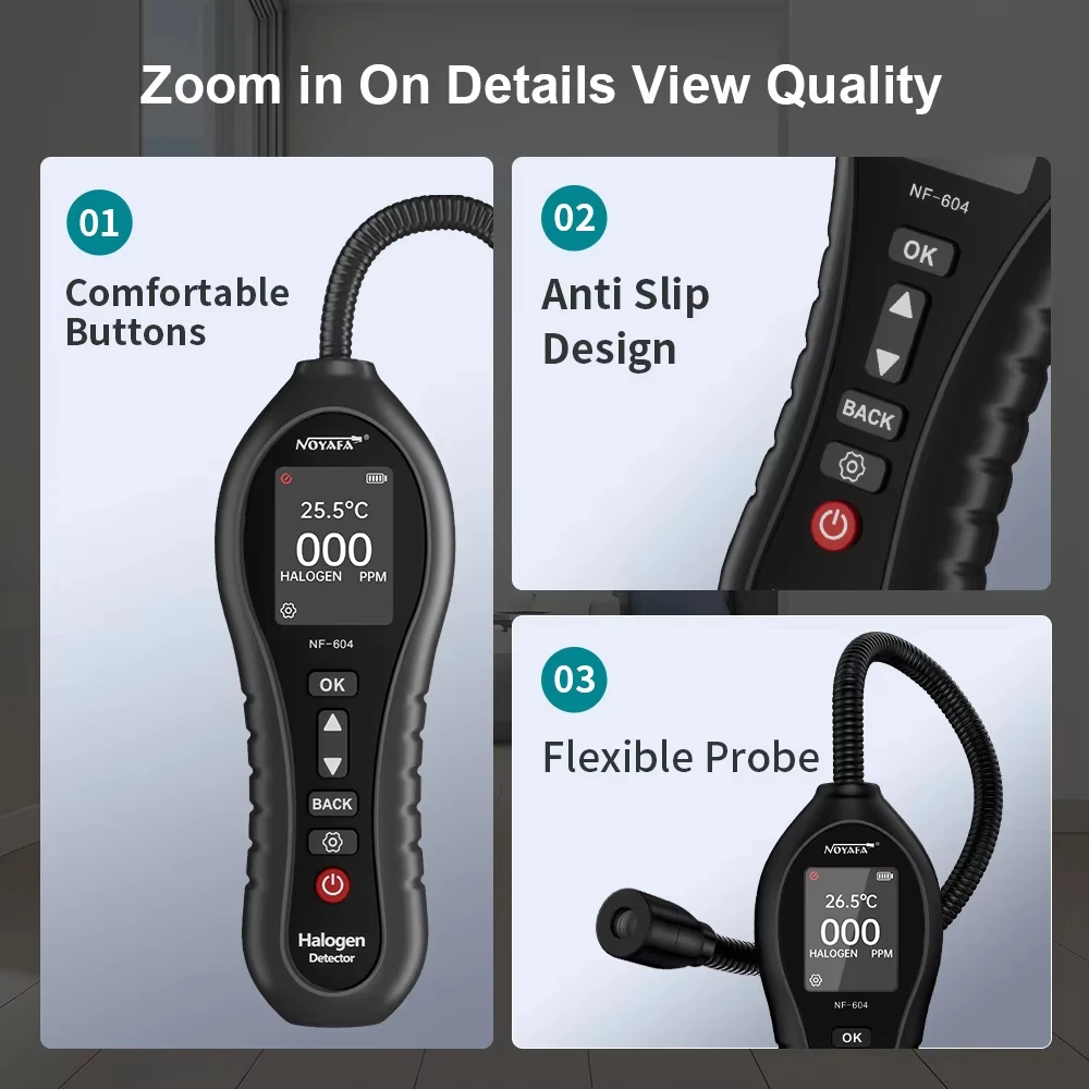 High-precision New NOYAFA NF-604 Refrigerant Leak Detector Halogen Leak Detector LCD Freon Leakage Tester CFCS HCFCS HFCS Refrig