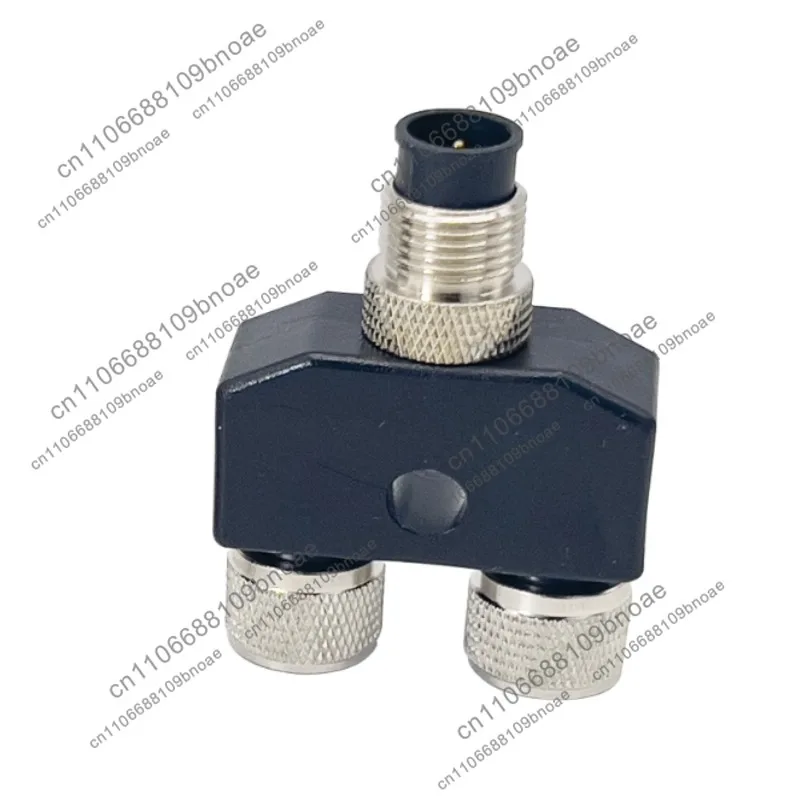 M12 Y-Type Connector Three-Way 4-Pin 5-Core Adapter One Male to Two Female Sensor Splitter Adapter