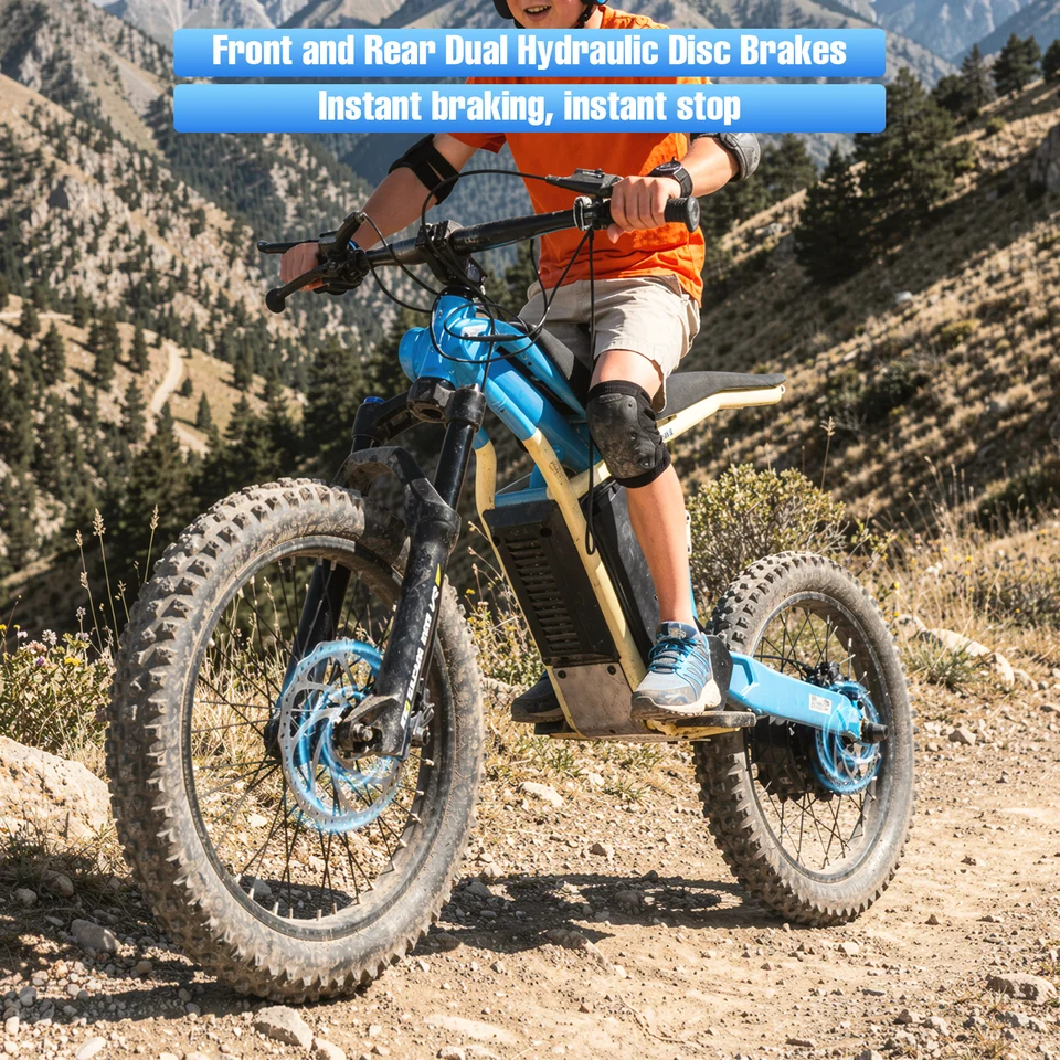 FREEBOY V2 Electric Off-Road Bike, Rear Hub Motor, 20" Fat Tires,  25-Mile Range, Dual Hydraulic Disc Brakes, Dual Adjustable Suspension image 5