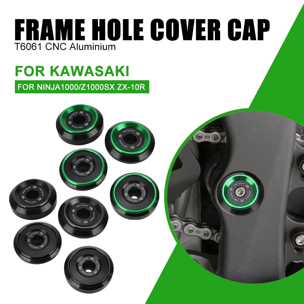 

Frame Hole Plugs/Covers/Caps For Kawasaki ZX-10RR 2021-2022-2023-2024-2025 Crankcase Cover Engine Stator Plug Alternator Cap