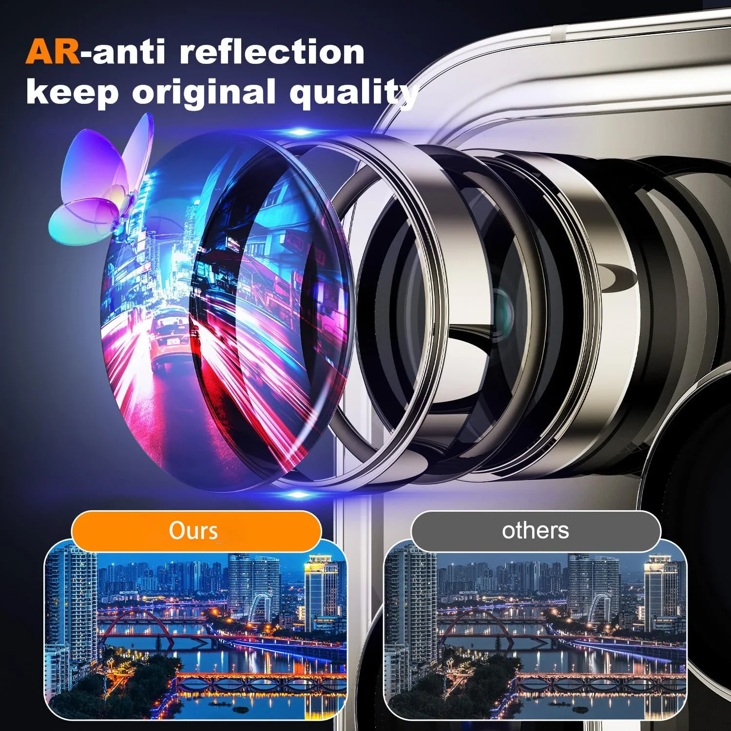 2-3Pcs Original Camera Lens Protector Cover For IPhone15 ProMax 14 13 14Pro 15Pro Titanium Tempered Glass Protection Accessories
