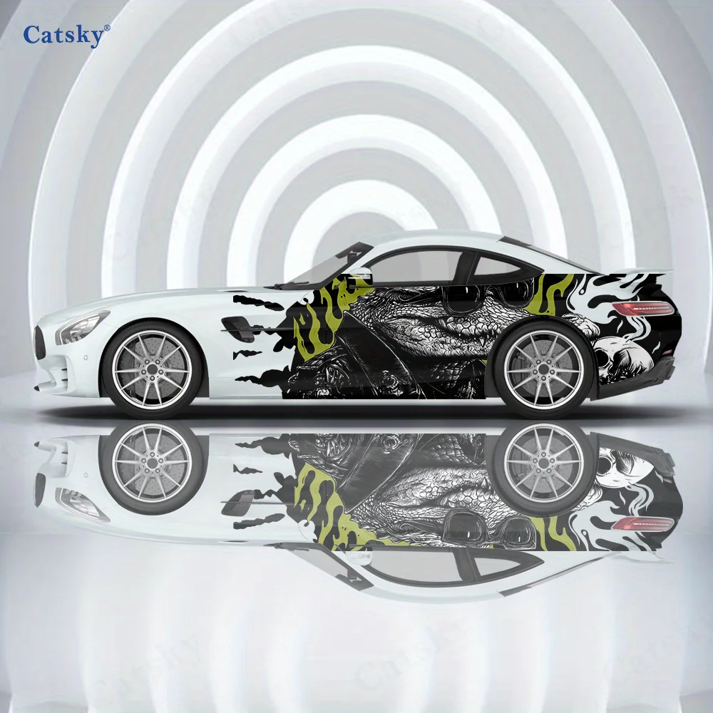 

2pcs.Cool Dark Punk Rock Crocodile Car Wrap Sticker Cool Vinyl Decal Automotive Graphics.car vinyl wraps
