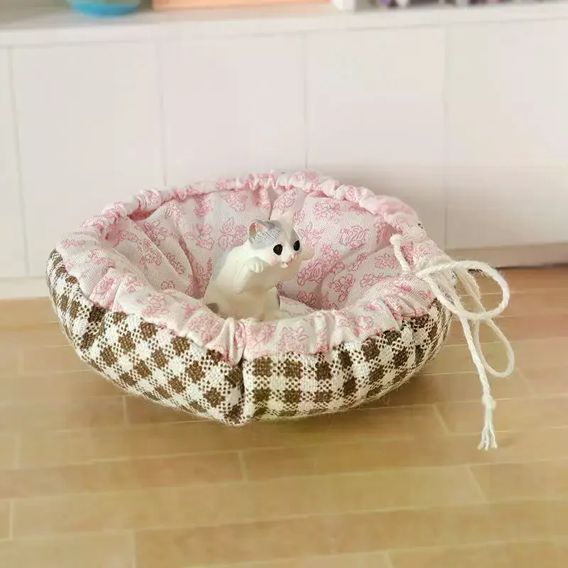 1 szt. Domek dla lalek, salon, dekoracja dla zwierząt, 1/12, symulacja domek dla lalek, mini legowisko dla kota, model z regulowaną matą, rekwizyty do mikro-scen, elementy do budowy.