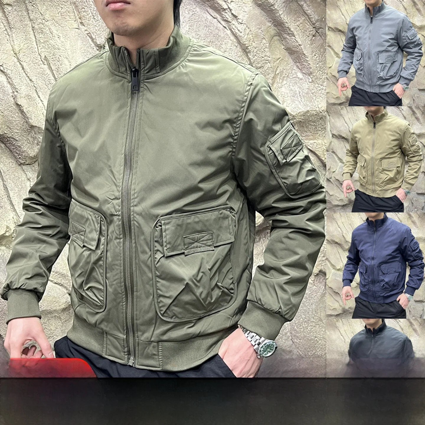 

American Sle Heavyweight MA Motorcycle Sle Cotton Jaet Men's Stand Collar Warmth Filled Inner Bunting Autumn Winter Coat