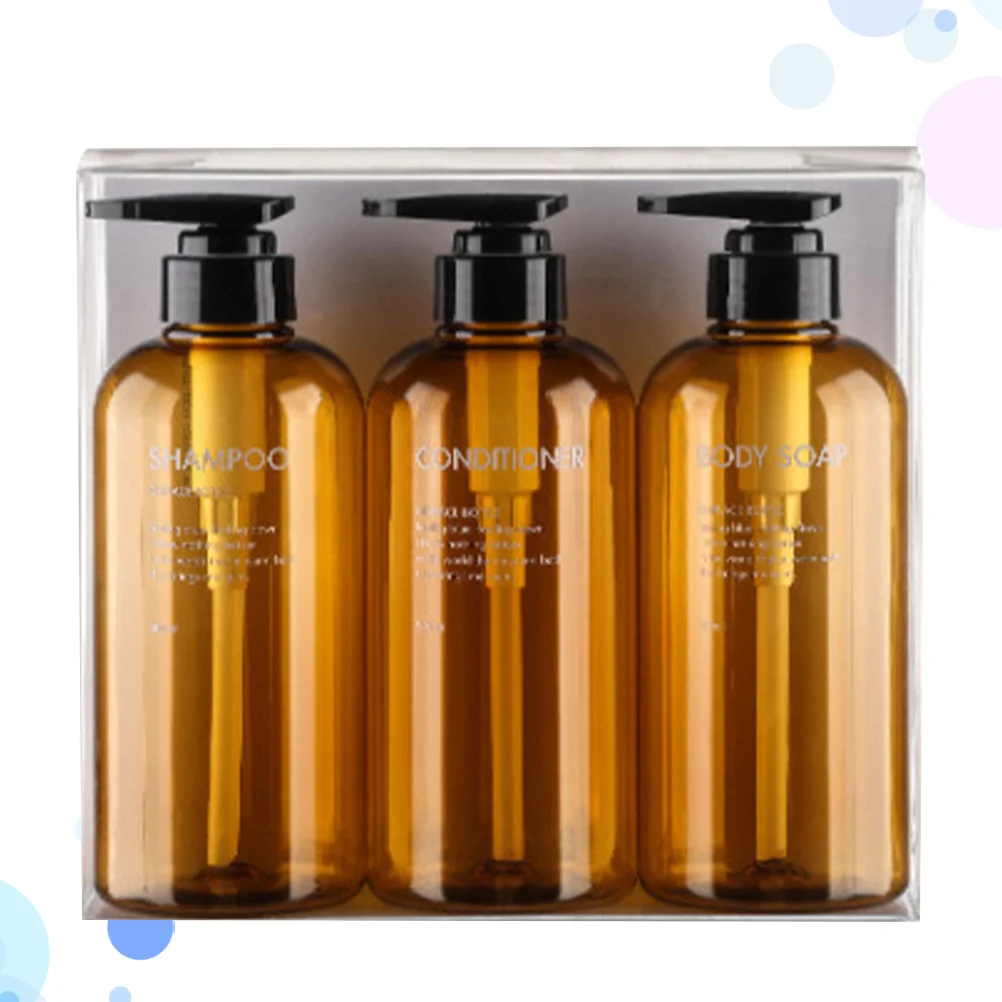 ขวดปั๊มสีน้ำตาลขนาด 500 มล. 3 ชิ้น ความจุขนาดใหญ่ ใช้ซ้ำได้ สำหรับใส่โลชั่น อิมัลชั่น เหมาะสำหรับการเดินทาง ใช้ในบ้าน ตั้งแคมป์ หรือแบ่งบรรจุ
