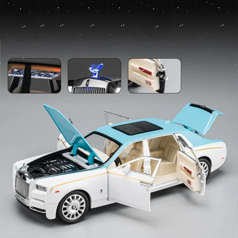 1:24 Phantom Mansory Alloy Car Diecasts & Toy Vehicles Car Model Sound and Light Pull Back Car Toys For Kids Gift
