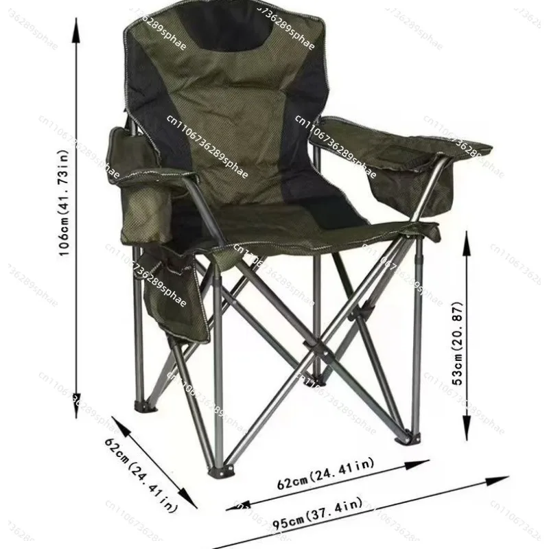22 tube ice pack armchair beach fishing chair camping folding chair 600D oxford cloth armchair padded cushion
