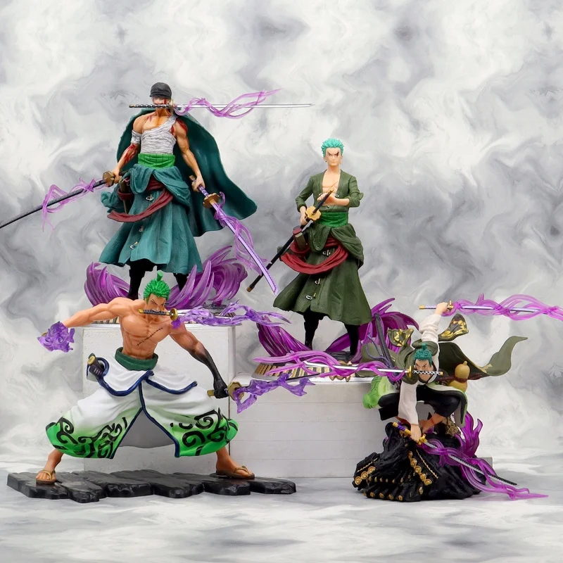 

21cm One Piece Bandai Anime Figure GK Roronoa Zoro Three-blade Sa-maximum Manga Anime Statue Action Figure Collection Model Kid