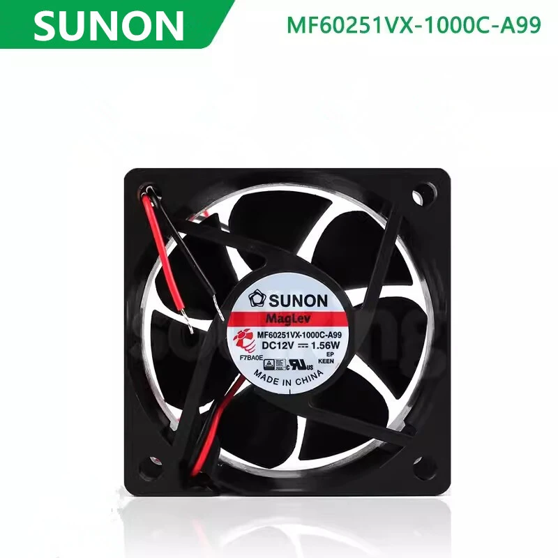 S+    SUNON MF60251VX-1000C-A99 12V 1.56W 6025 6CM 5200RPM Magnetic Cooling Fan