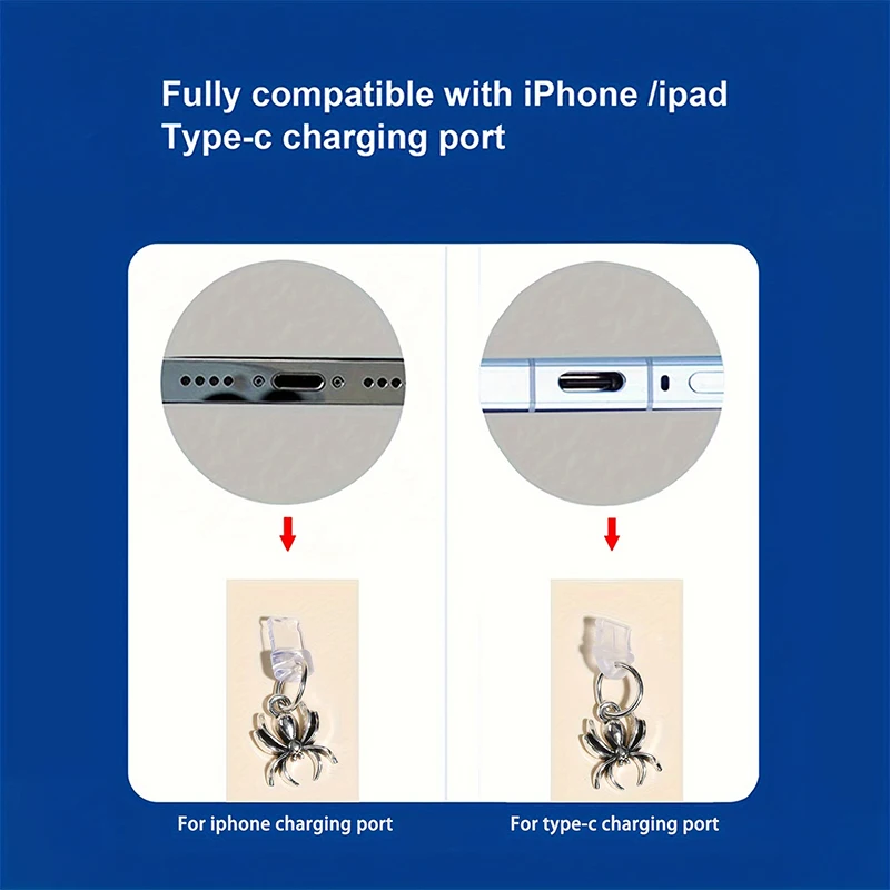 Phone Dust Plug Cute Spider Phone Accessory Pendant Decoration For IPhone Type-C Charging Interface image 3