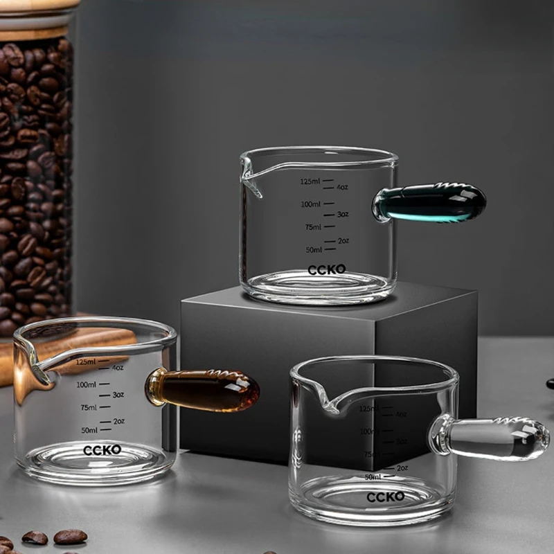 High-Permeability Glass Graduated Espresso Cup with Handle, Small Milk Cup, Extraction, Household, 80 ml, 150 ml