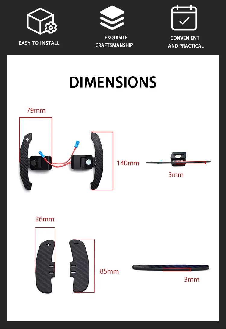 Hot Sale For G/F Series Universal Dry Carbon Magnetic Shift Paddles F10 F32 F80 F82 F90 G20 G80 G82 G05 G42 M2 M3 M4 X5