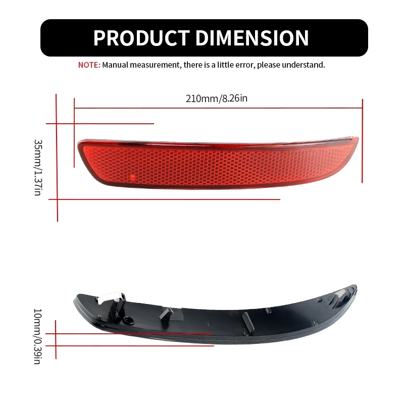 2PCS for BMW E70 X5 2007 2008 2009 2010 Smoked/Red Rear Bumper Reflector Brake Light Shell Cover Housing Without Bulb