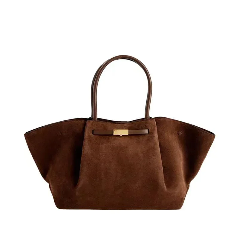 Bolso de mano de diseñador de lujo para mujer, bolso de hombro de gamuza de gran capacidad, novedad de 2025, bolsos de mano de alta calidad para mujer, bolso con alas, bolso femenino