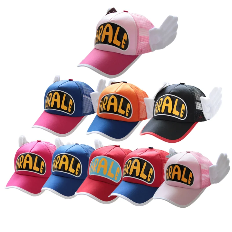 Anime Dr.Slump Cosplay Caps Arale Cap Angel Wings Cute Sweet Hats Candy Color Baseball Cap Net Caps