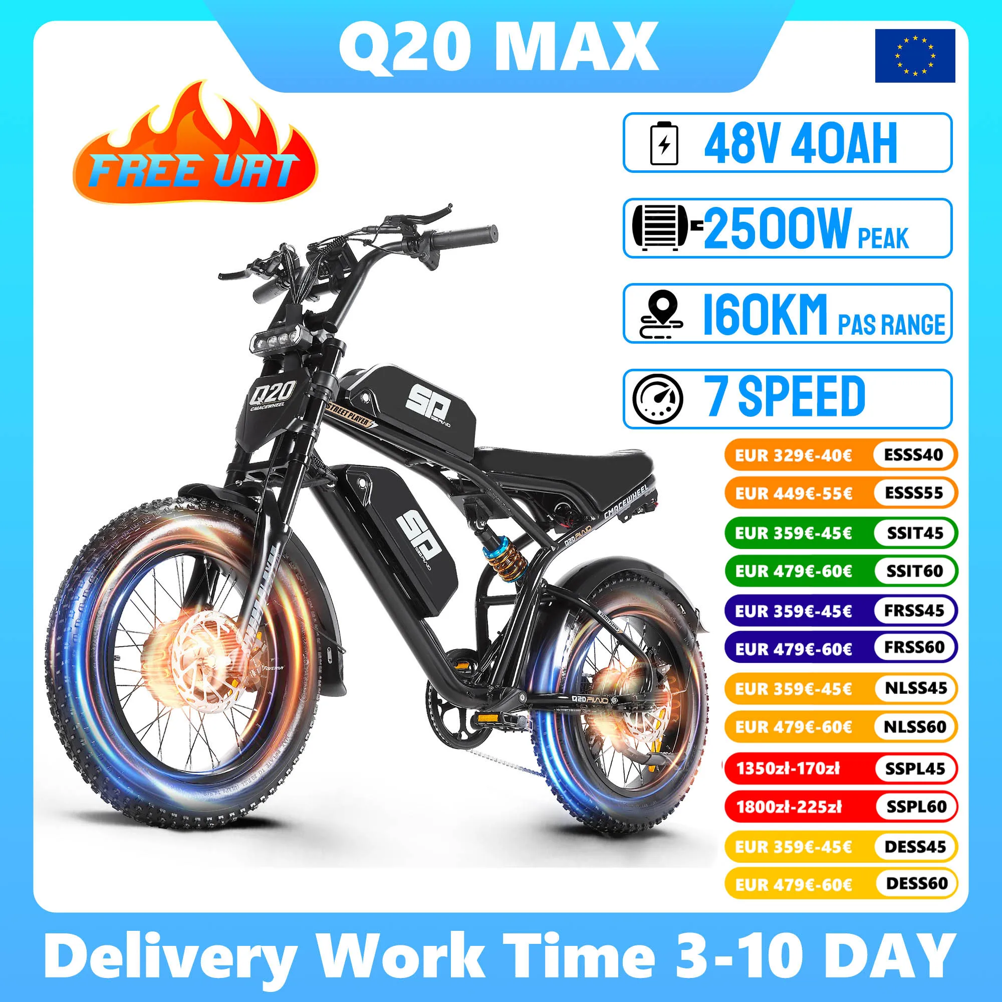 Vélo électrique 48V 40AH à double moteur, EBIKE PEAK 2500W, vélo électrique à double moteur pour adultes, VTT électrique, frein à huile, tout-terrain, pneus larges, E-bike
