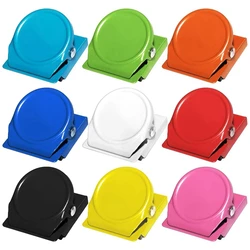 Paquete de Clips magnéticos para aula, Clips magnéticos para pizarra blanca, nevera, colores surtidos, fácil de instalar, fácil de usar, 9 unidades